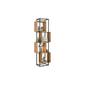 Modern Geometric Bookshelf with Open Cubes and Metal Frame