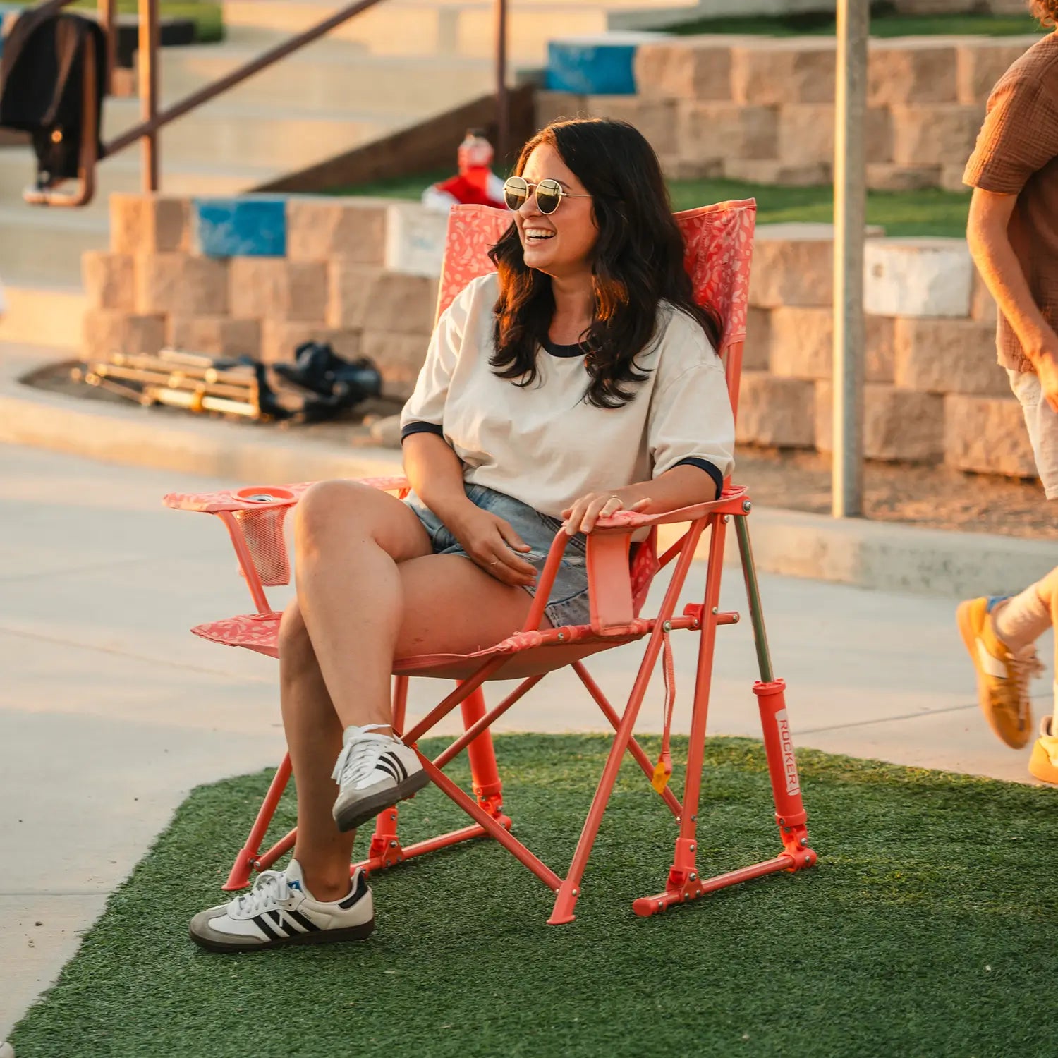 Comfort-Pro-Rocker-420484-Coral-Garden-Baseball-Woman-Sitting
