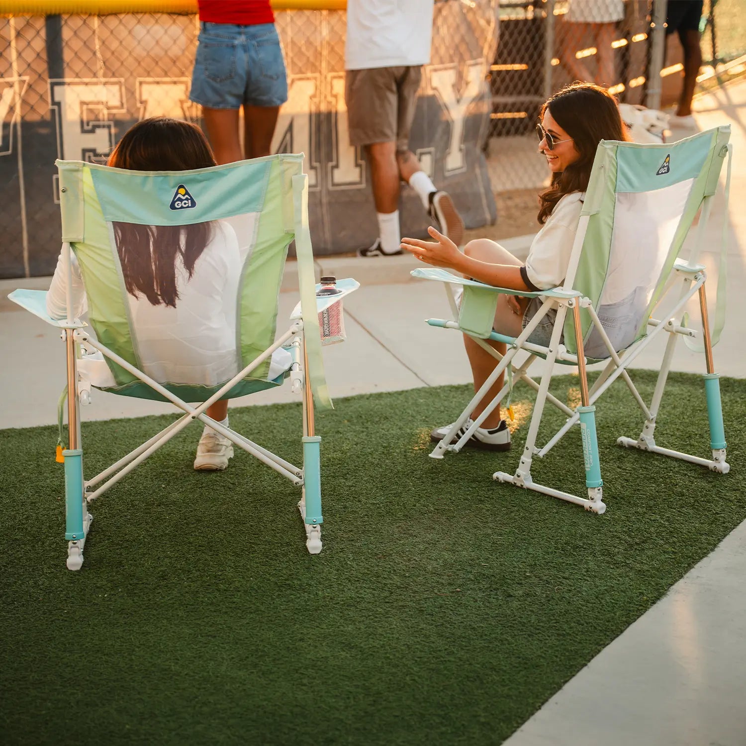 Comfort-Pro-Rocker-Pastel-Green-Two-Sideline-Sitting